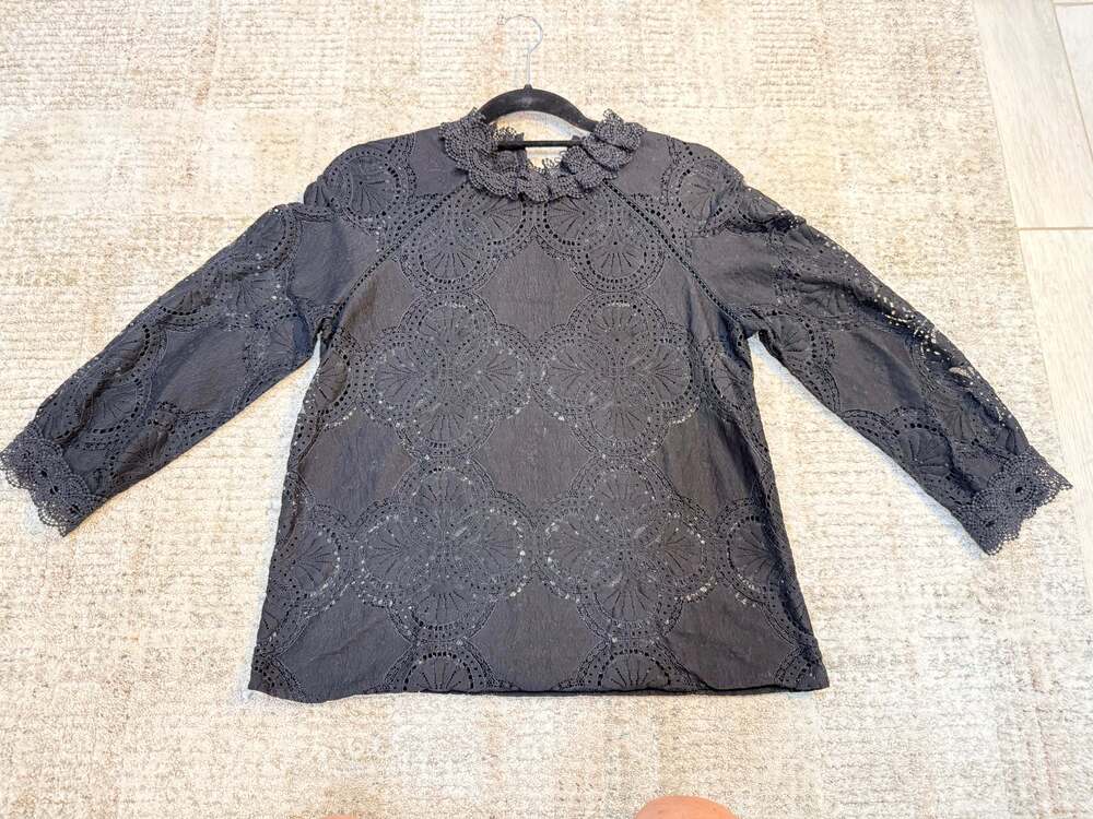 Sezane Black lace top. French Size 36 (US 4)